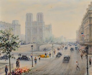 Paul Gagni 'Notre Dame, Paris' Oil Painting