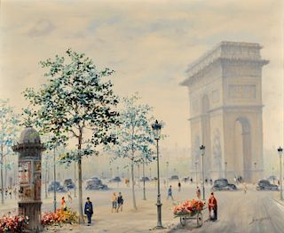 Paul Gagni 'L'Arc de Triomphe, Paris' Oil Painting