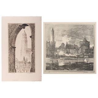 Charles Wheeler Locke (American, 1899-1983) Lithograph and F. W. W. Hoppe (American, 20th century) Etching