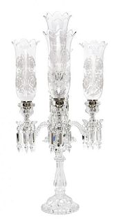 A Baccarat Five-Light Crystal Candelabrum, Height 32 5/8 inches.