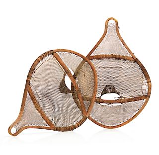 Pair of Early Native American Snow Shoes owned by Dillon Wallace