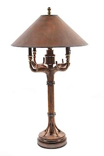 Three Western Style Table Lamps Height of tallest 42 inches