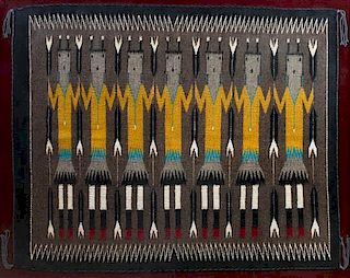 Navajo Yei Weaving 29 x 36 inches