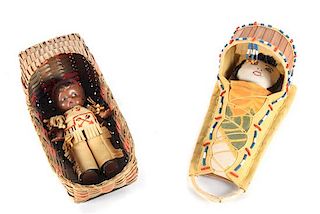 Two Miniature Cradle Boards Height or larger 9 1/2 inches