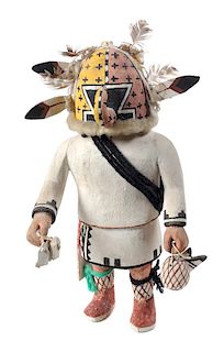 Contemporary Carved Wood Polychrome Kachina Height 11 inches