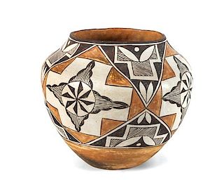 Acoma Polychrome Olla Height 9 1/2 x diameter 9 1/2 inches