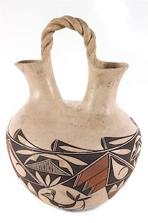 E. Abeita (Acoma, 20th Century), Polychrome Wedding Vase Height 10 1/2 x width 6 1/2 inches