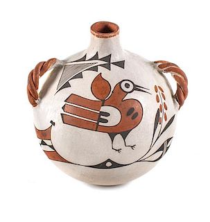 Rose Chino (Acoma, 1928-2000) Polychrome Canteen Height 8 1/2 x width 8 1/2 inches