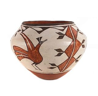 Serefina Bell (Zia, 1920-1986) Polychrome Olla Height 8 x width 10 1/2 inches