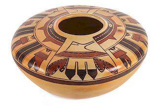 Rachel Sahmie Nampeyo (Hopi, b. 1956) Polychrome Jar Height 6 x diameter 10 inches