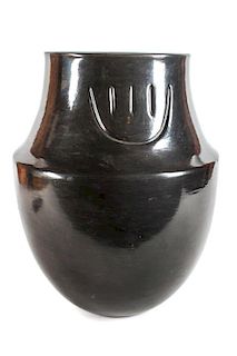 Margaret Tafoya (Santa Clara, 1904-2001) Blackware Jar Height 13 1/2 x diameter 11 inches