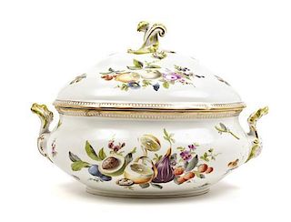 A Meissen Porcelain Serving Tureen, Width over handles 14 1/2 inches.
