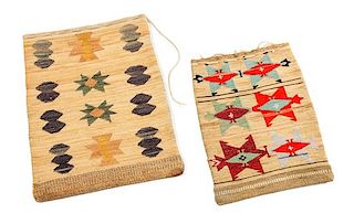 Two Nez Perce Corn Husk Bags Height of largest 21 1/2 x 15 1/2 inches