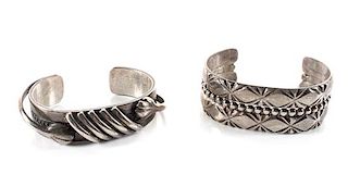 Ramon Platero (Dine, 1930-2003) Silver Cuff Bracelet Length of first 5 3/8 x opening 1 x width 5/8 inches
