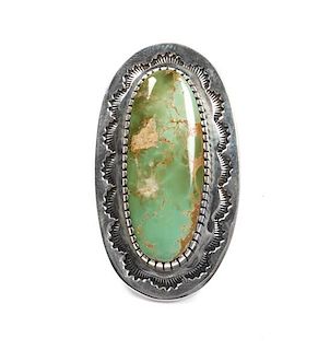 Edison Begay (Dine, b. 1954) Silver and Turquoise Ring