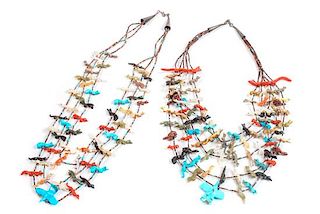 Two Southwestern Fetish Necklaces Length of first 19 1/2 inches