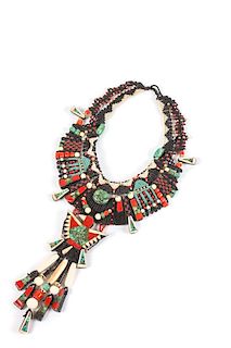 Santo Domingo Battery Bird Necklace Length 24 inches (approx.), length of pendant 6 inches