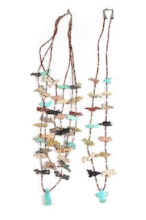 Two Southwestern Fetish Necklaces Length of first 26 inches
