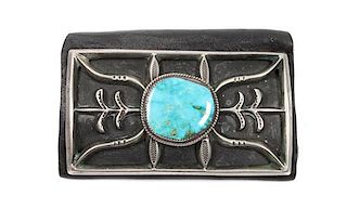 Southwestern Silver and Turquoise Ketoh Length 4 1/4 inches