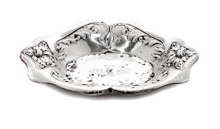 An American Silver Dish, Simons Brothers, with engraved center.
