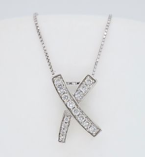 Diamond X Pendant Necklace