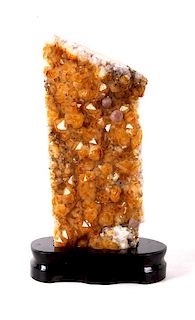 Citrine Geode Crystal Formation with Stand