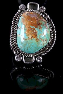 Signed Navajo Old Pawn Royston Turquoise Ring
