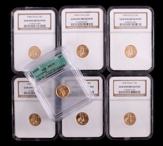 7 1/10 oz American Gold Eagle .999 Fine Gold Coins