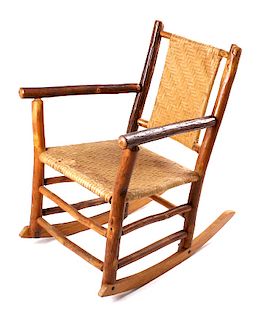 Antique Indiana Willow Co. Hickory Rocking Chair