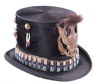 Sioux Native American Indian Beaded Top Hat