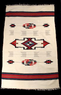 Mexican Saltillo Hand Spun Wool Blanket