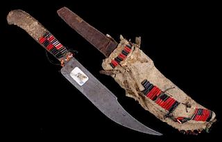 Flathead Indian Squaw Dagger & Sheath c. 1900