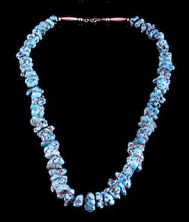 Navajo Morenci Turquoise Nugget Necklace