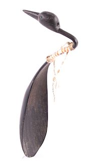 Sioux Carved & Quilled Buffalo Horn Spoon