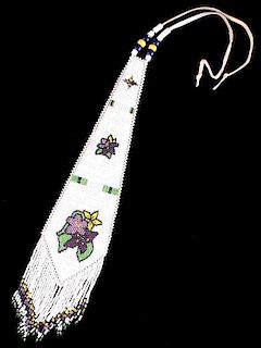 Signed Southern Ute Polychrome Beaded Tie