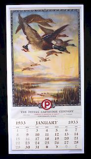 The Peters Cartridge Company Calendar Circa 1933