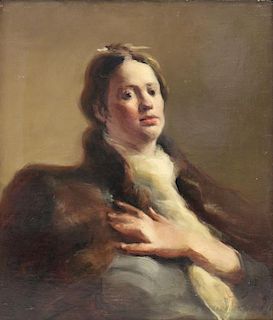 TAKVORIA, M? Oil on Canvas. Portrait.