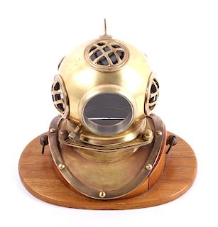 Vintage Miniature Replica Bronze Diving Helmet