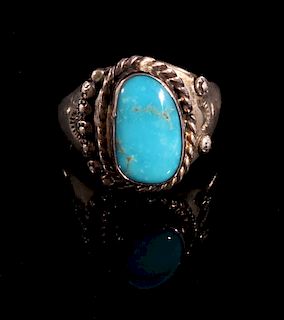 Native American Turquoise and Sterling Silver Ring