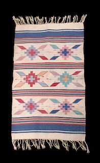 Hand Woven Zapotec American Indian Wool Rug