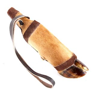 Elk Hoof Bottle Reproduction with Leather Strap
