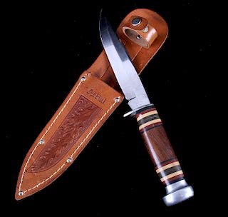Aerial Drop Point Knife w/ Leather Scabbard