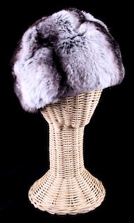 Christian Dior Genuine Chinchilla Fur Cap c.1960's