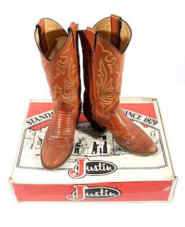Justin Peanut Brittle Leather Boots