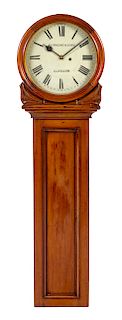 A Scottish William IV Mahogany Tavern Clock Height 58 inches.