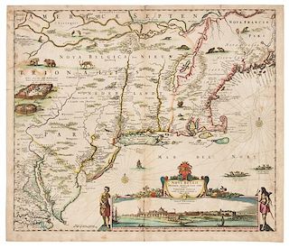 * ALLARD, Hugo (1625-1691). Novi Belgii Novaeqve Angliae nec non partes Virginiae. [Amsterdam, ca 1662].