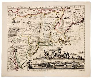 * [ALLARD, Hugo (1625-1691)]. Totius Neobelgii Nova et Accuratissima Tabula. [Amsterdam, ca 1680].