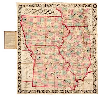 * COLTON, George Woolworth. Colton's County and Township Rail Road Map of Wisconsin, Illinois, Missouri, & Iowa. 1863.