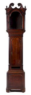 A George III Oak Tall Clock Case Height 95 inches.