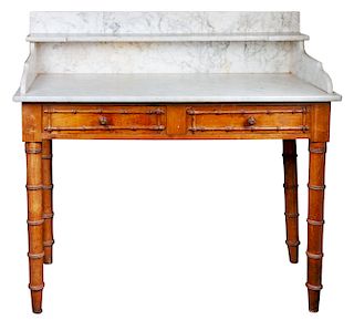 * A Victorian Marble Top Washstand Height 40 x width 45 x depth 23 inches.